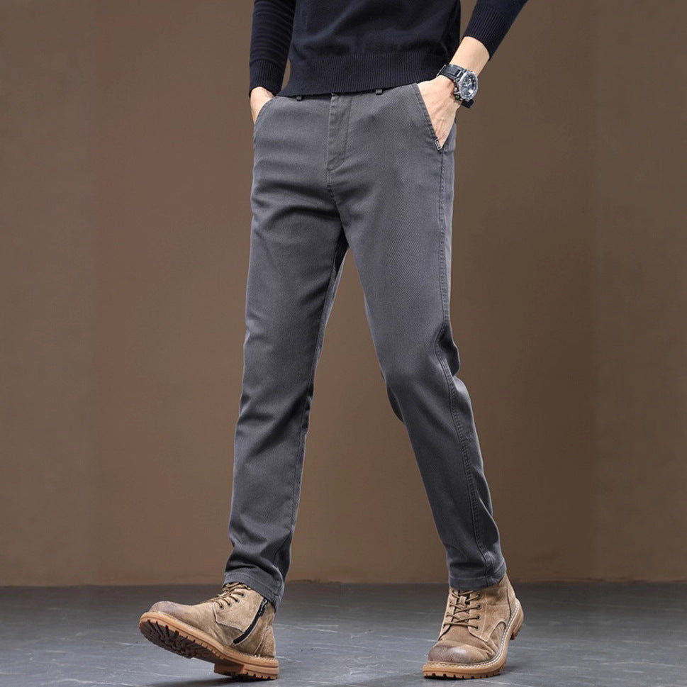 Chaolunbu hommes léger mature pantalons occasionnels droite