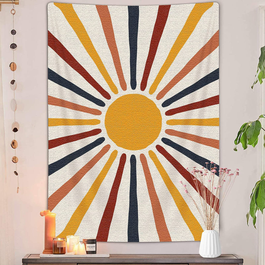Bohemian Sun Tapestry Fibre synthétique Retro Decor