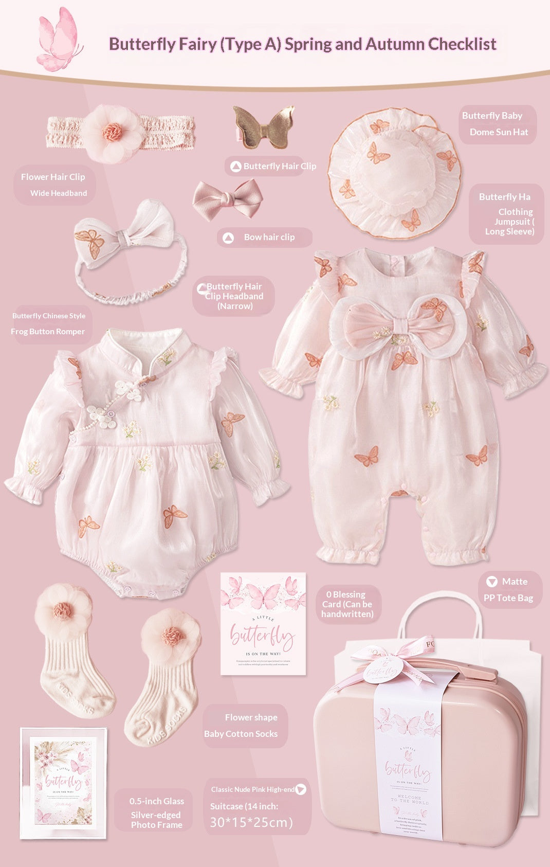 Ensemble cadeau bébé en couleurs pastel douces