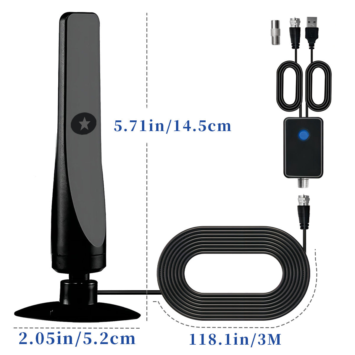 HDTV Vertical Suction Cup Ground Wave Digital TV Antenne haute définition DVB-T2