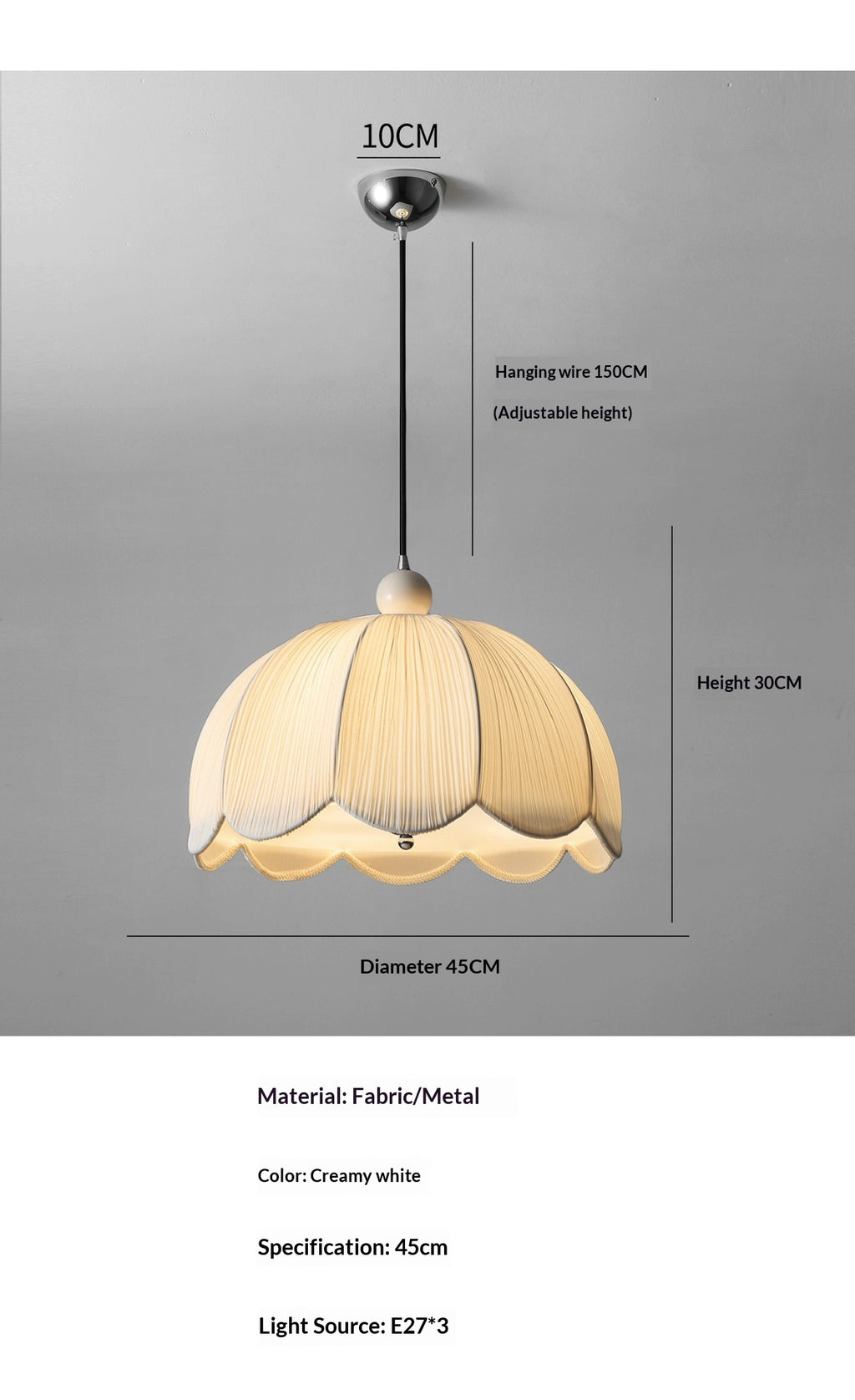 French Medieval Tissu Dining Chandelier Vintage Style