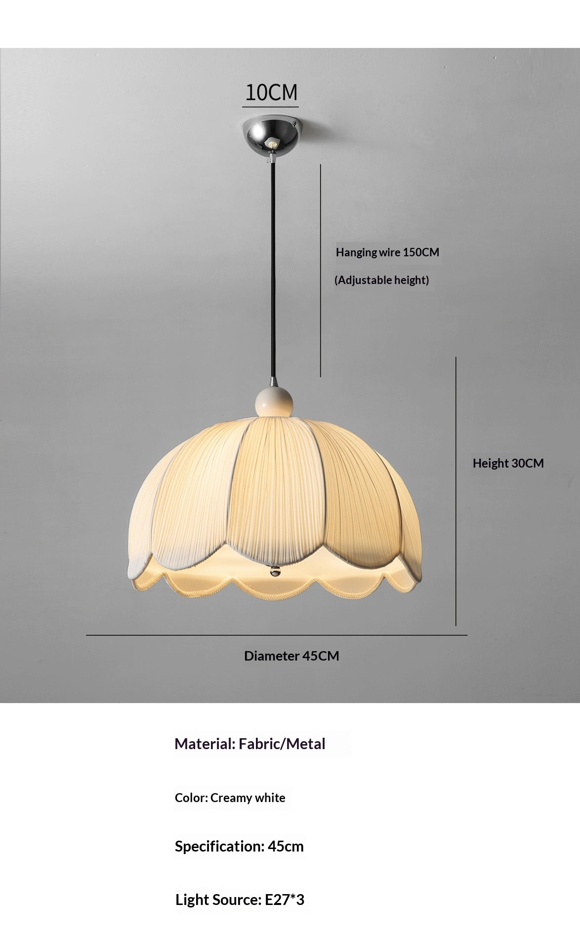 French Medieval Tissu Dining Chandelier Vintage Style