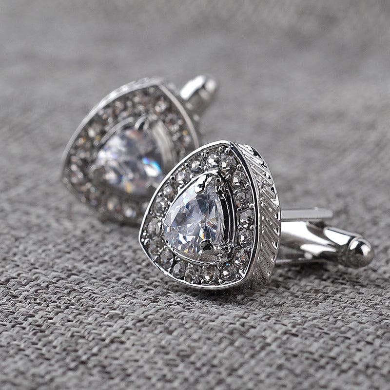 Chemise homme Cufflinks Triangle Crystal French Diamond