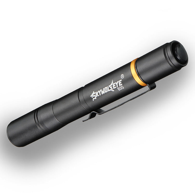Mini-portable LED stylo-forme forte lampe de poche lampe jaune blanc