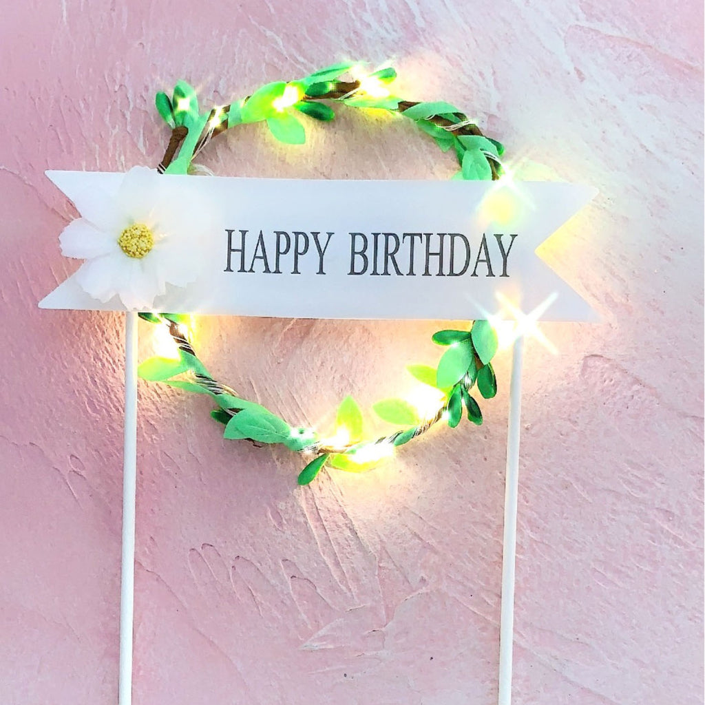 Cake d'anniversaire créatif ronde Garland Inserts de lumière