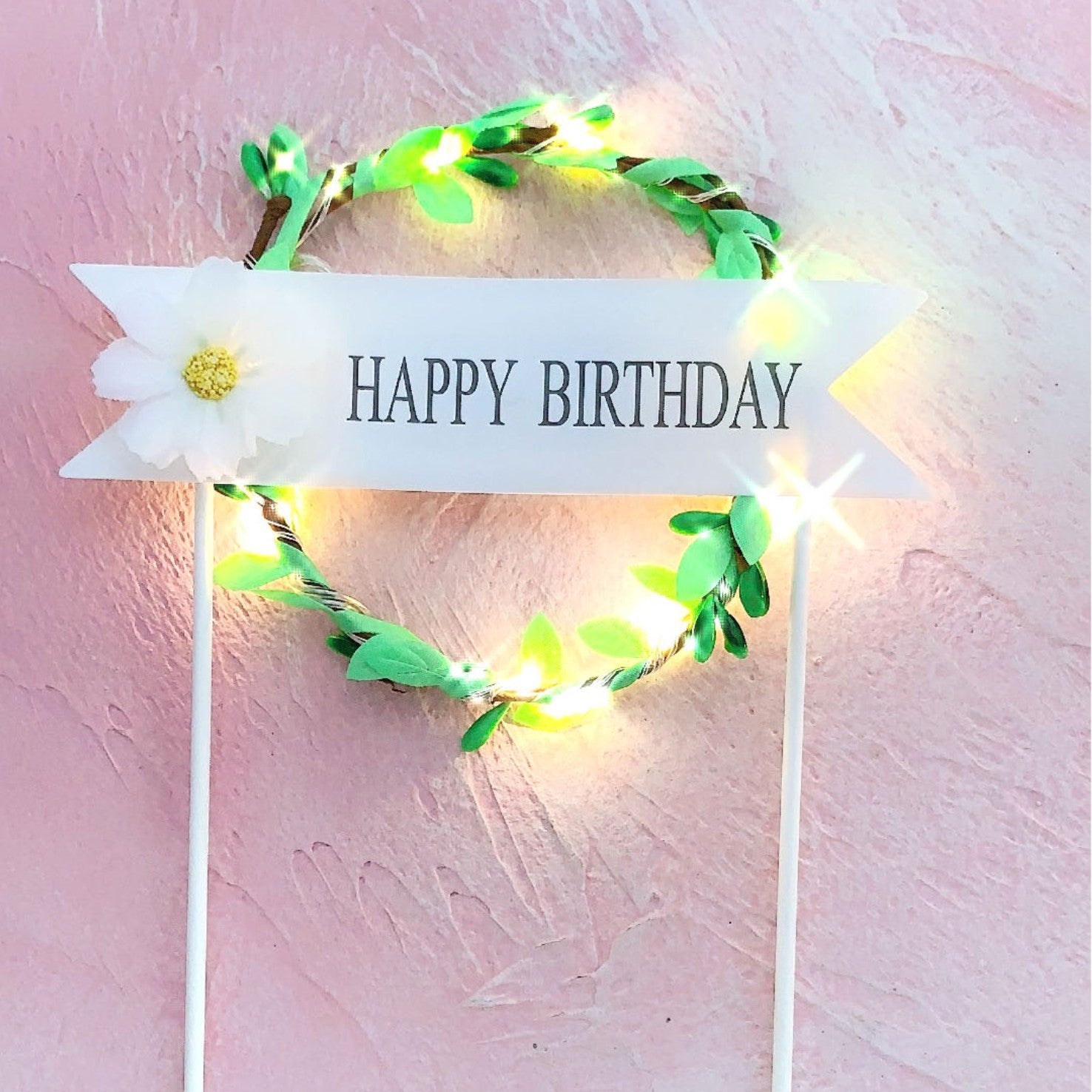 Cake d'anniversaire créatif ronde Garland Inserts de lumière