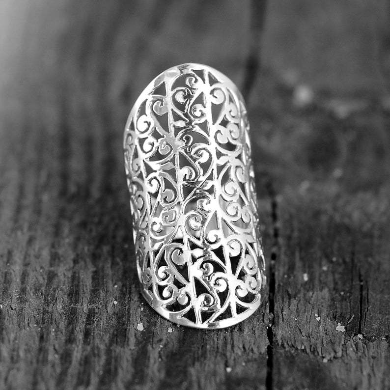 European and American Bohemian Hollow-out Fashion Retro Statement Ring