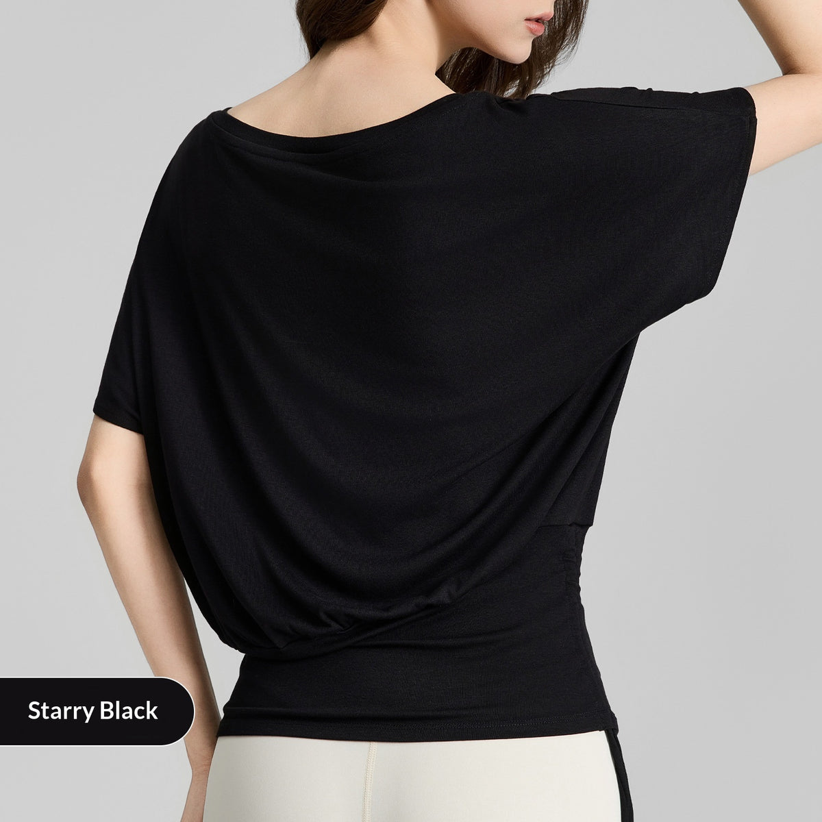 V-Neck Yoga Batwing Sleeve Slimming Sports T-Shirt Pilates Bare Finish Fitness Top