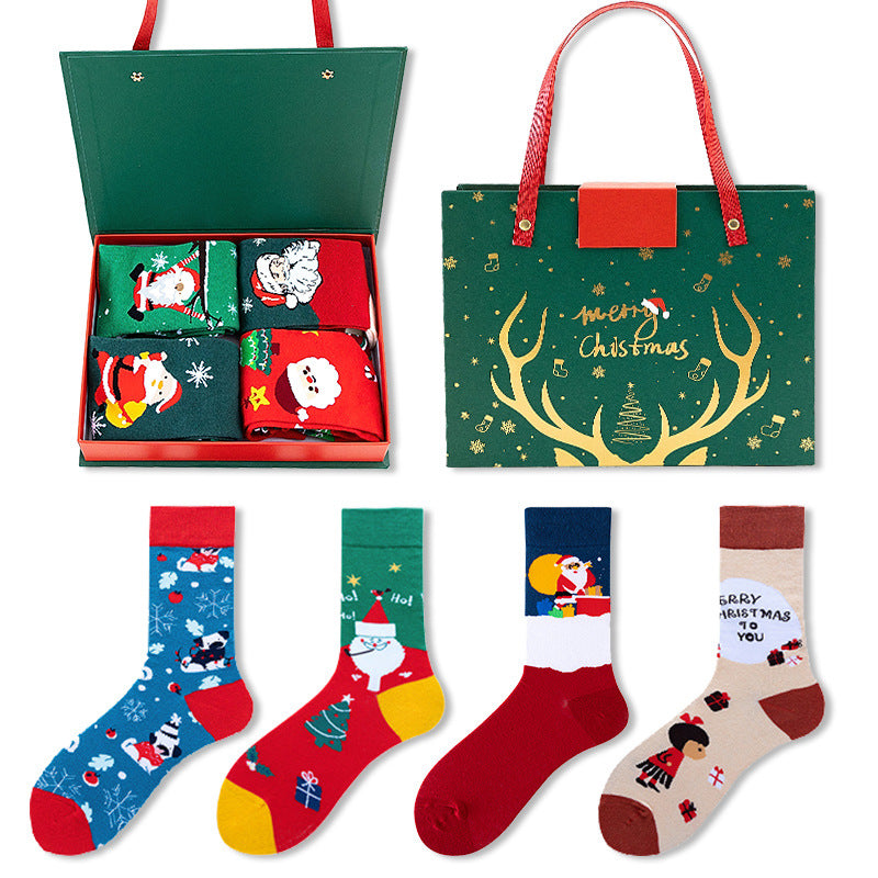 Santa Snowman Chaussettes en coton cartoon