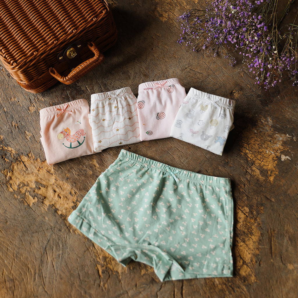 Slips de boxer en coton cartoon pour filles