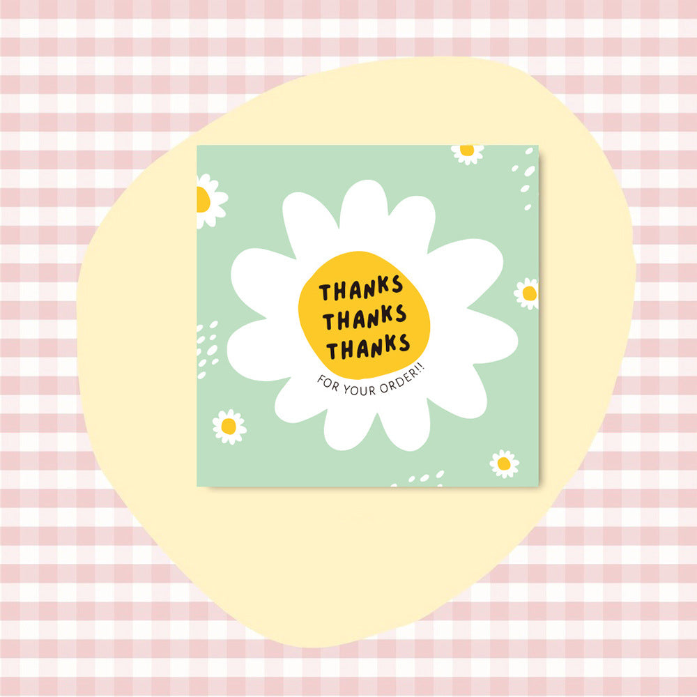 50 PcsPack Square Simple Carte de remerciement Coated Paper Business Cards