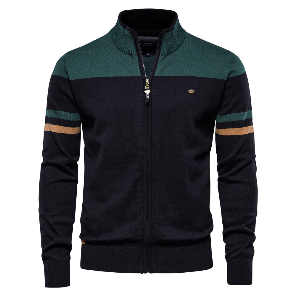 Autumn And Winter European Size Cardigan Men's Sweater Zipper Sweater Foreign Trade Hommes