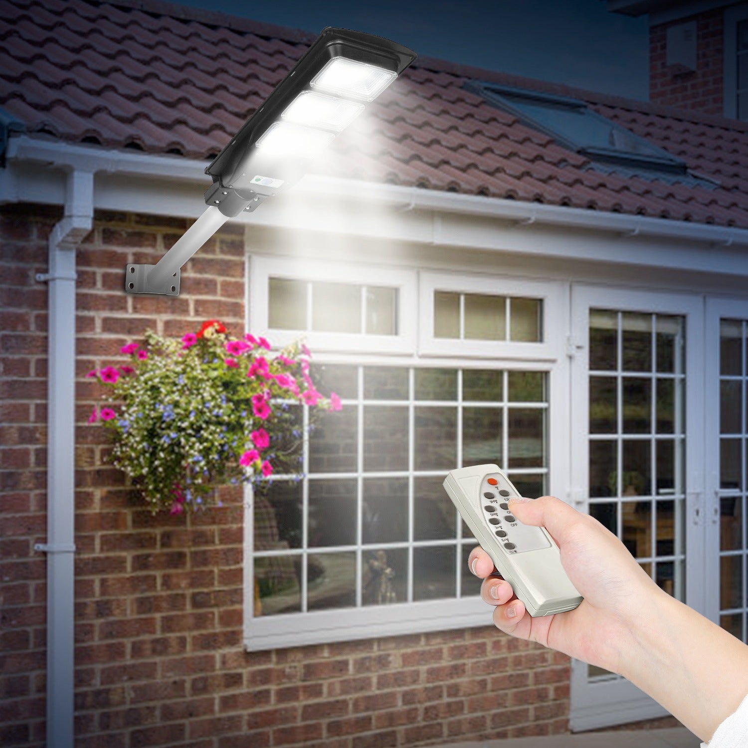 Solar Street Path Light Outdoor 180LEDs Capteur Télécommande Lampes sans fil IP65 Waterpro