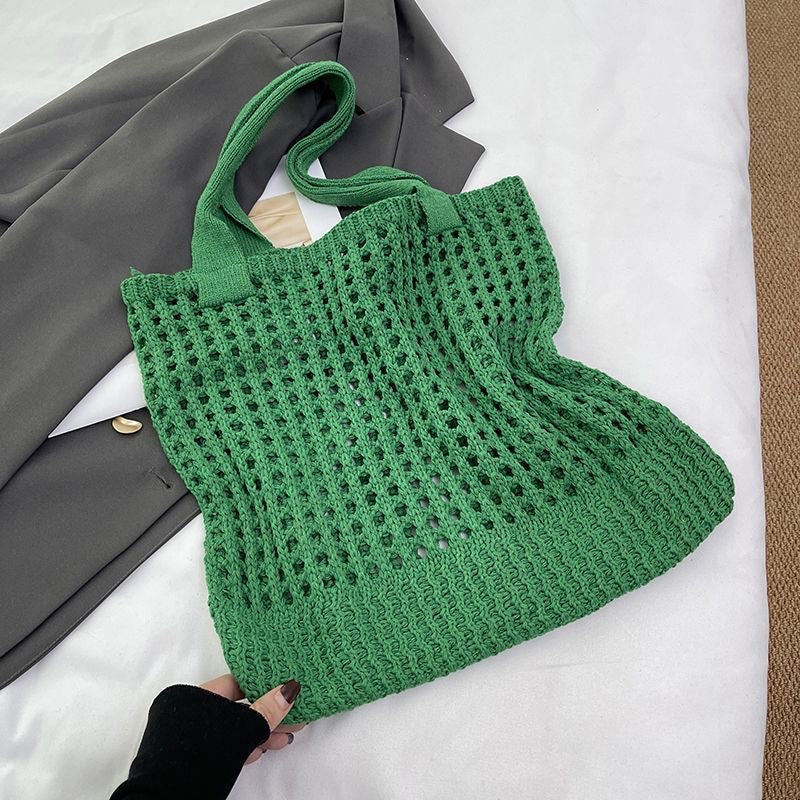 Vintage Woven grand-capacité Hollow-knit sac pour les femmes