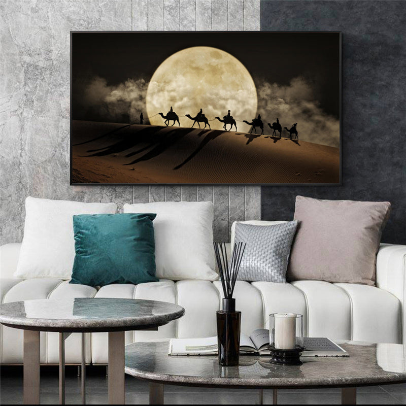 Desert Moon nuit mur d'art poster toile peinture