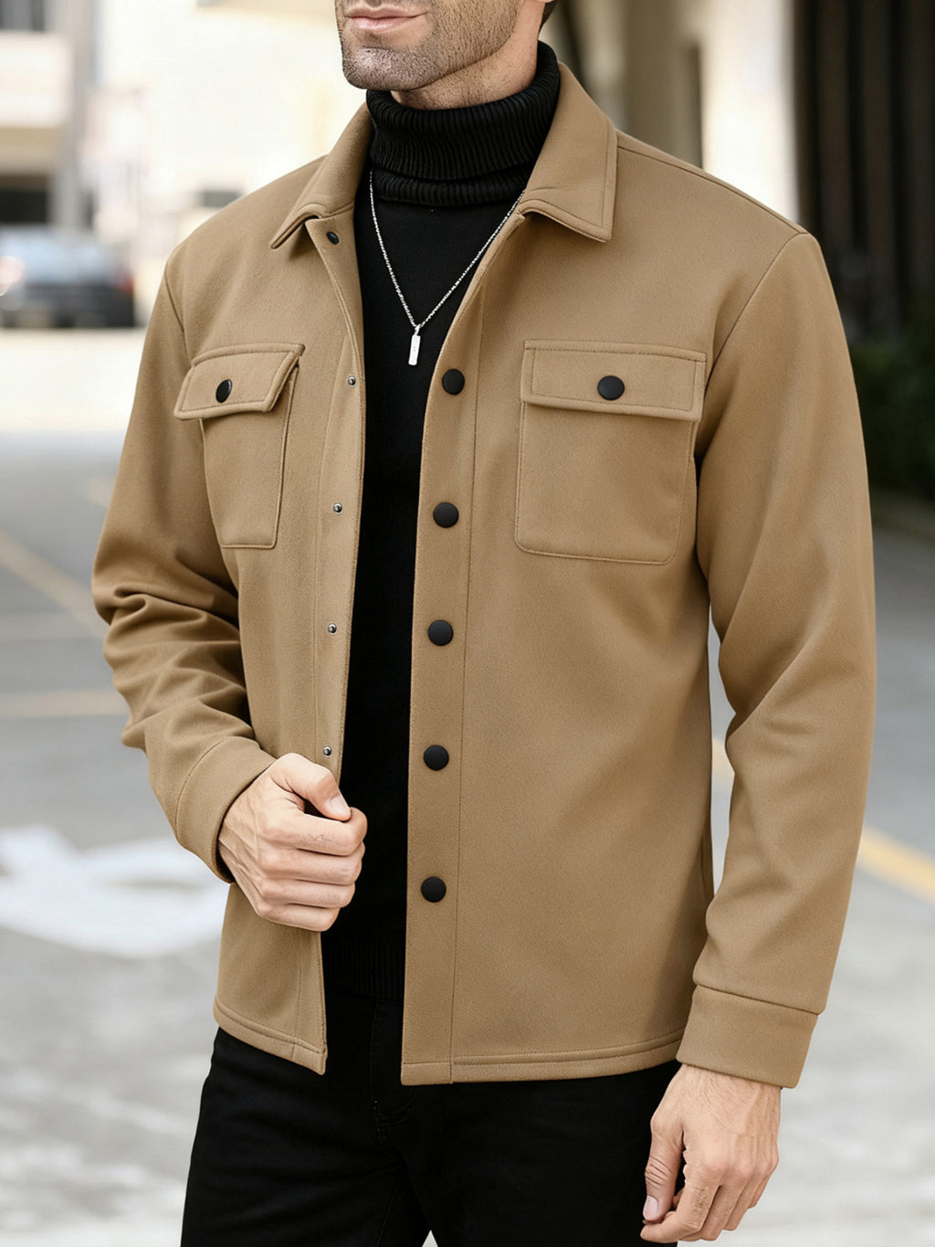 Veste casual homme élégant doublé de polaire Cardigan