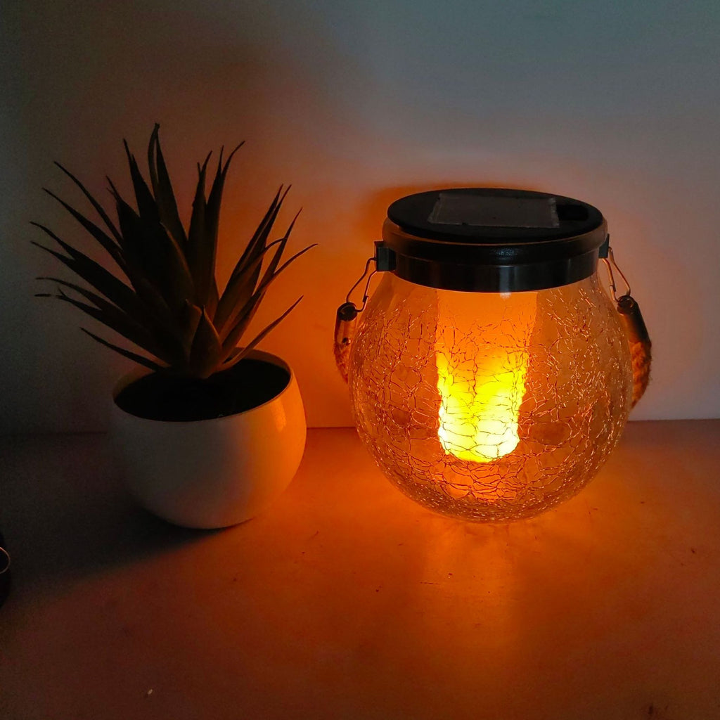 Lampe à fissure solaire pour cour extérieure en verre