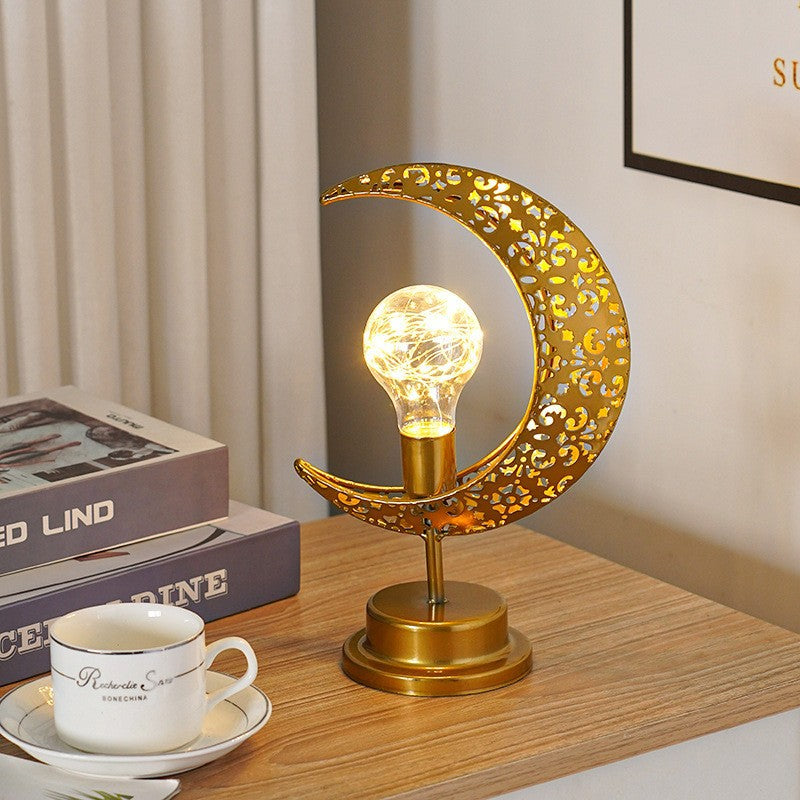 Lampe de modélisation LED Creative Personnalité Iron Moon