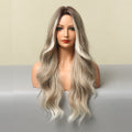 Fashionable Moyen Grande Vague Couleur Mixte Naturelle Perruque