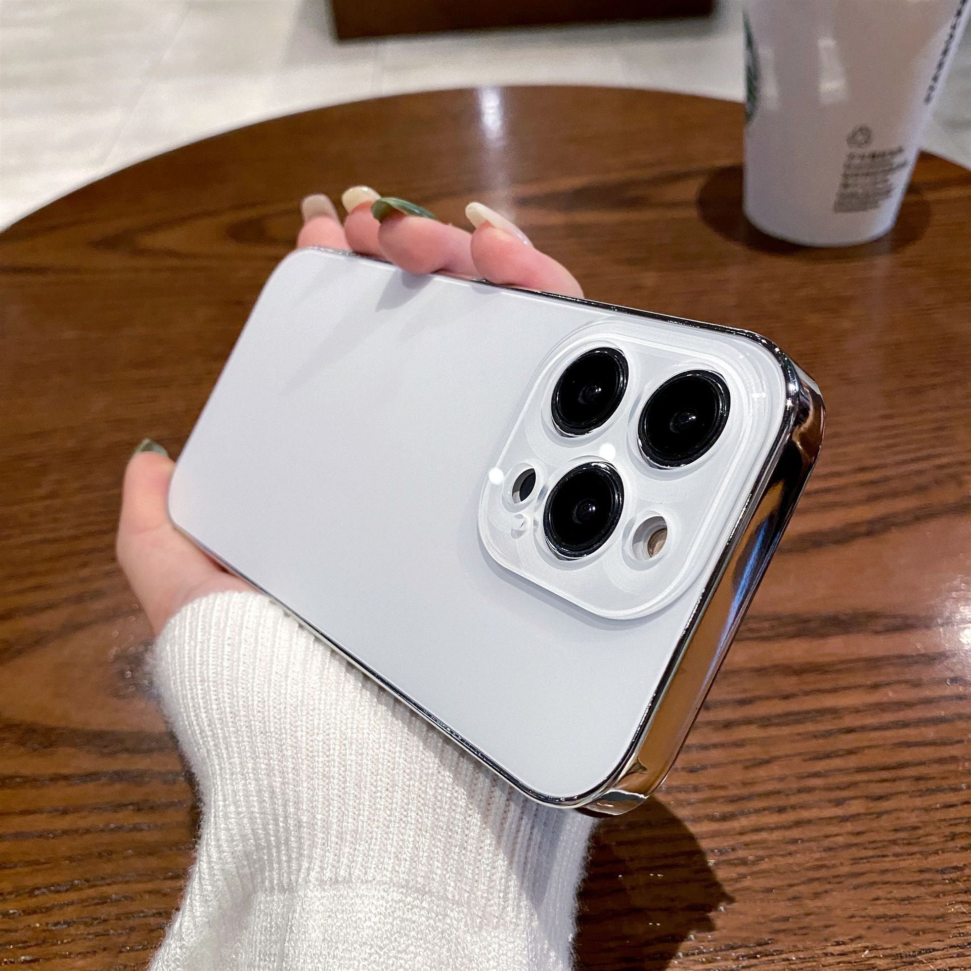 Étui de téléphone en acrylique givré Tpu électroplaqué