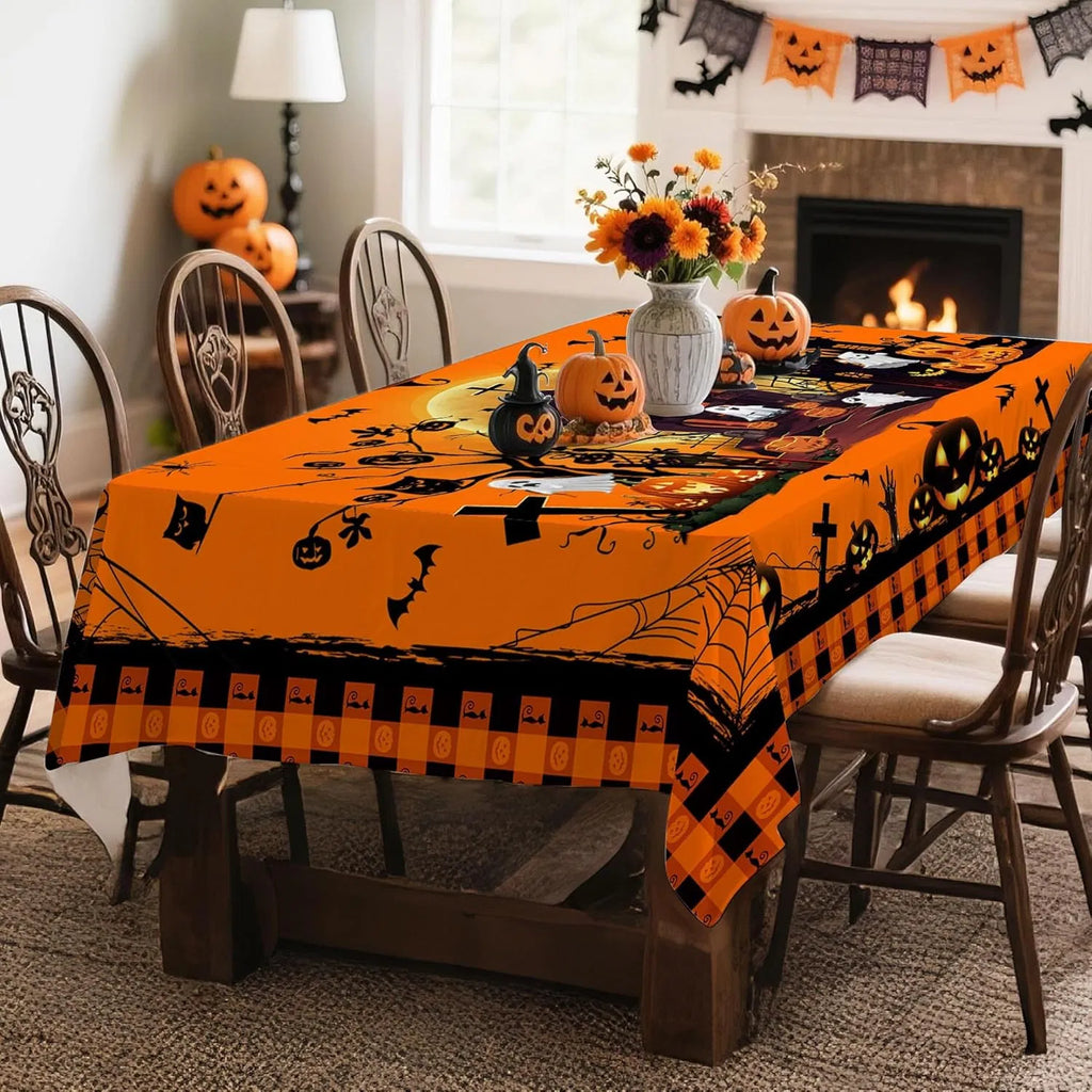 Hexagram Halloween nappe Rectangle citrouille nappe 60 x 84 pouces Château Ghost Ta