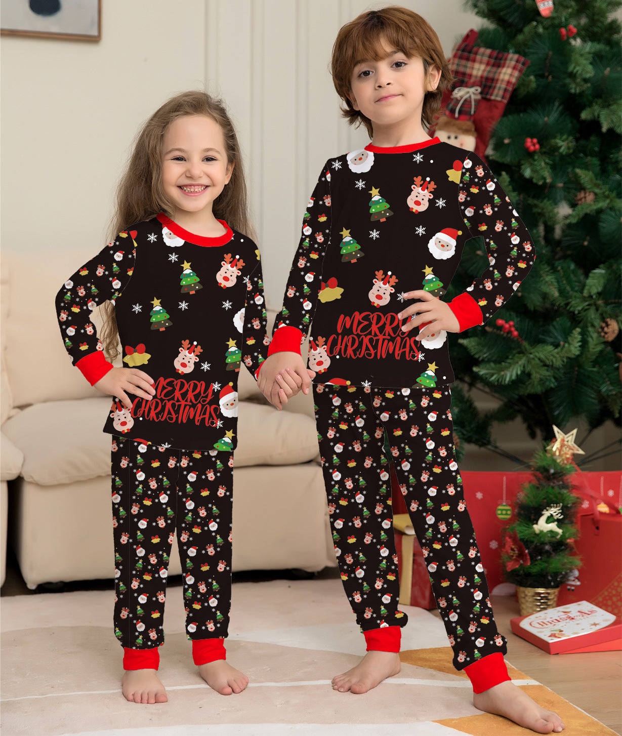 Fashion Christmas Parent-child Homewear Set de pyjamas