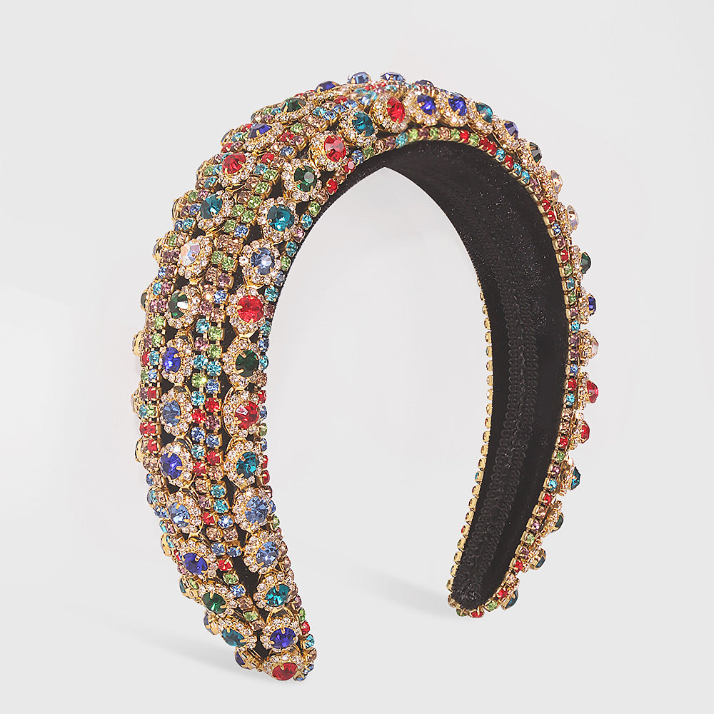 Strass Full Diamond Temperament Headband Mode Large bord baroque accès cheveux en cristal