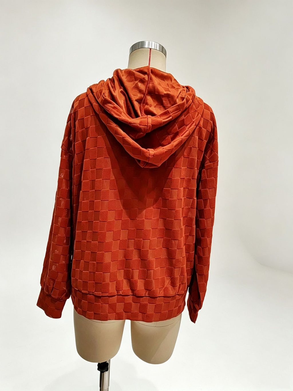 Autumn And Winter European and American Fashion Women's Waffle Knit Loose and Casual Hoode