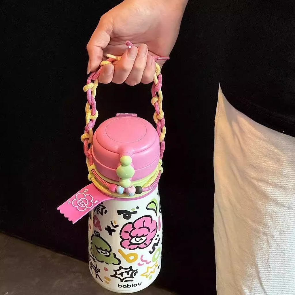 Large Capacity Insulated Water Bottle with Straw
