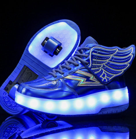 Double Roue Led Lumière Chaussures Roue Étudiant Roller Patins