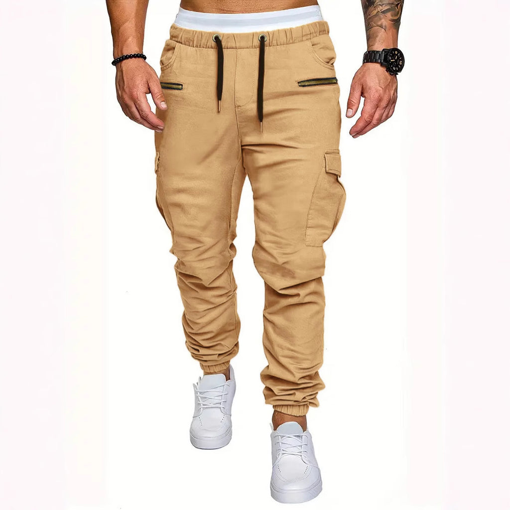 Pantalons de fret occasionnels multi-poches pour hommes avec des menottes