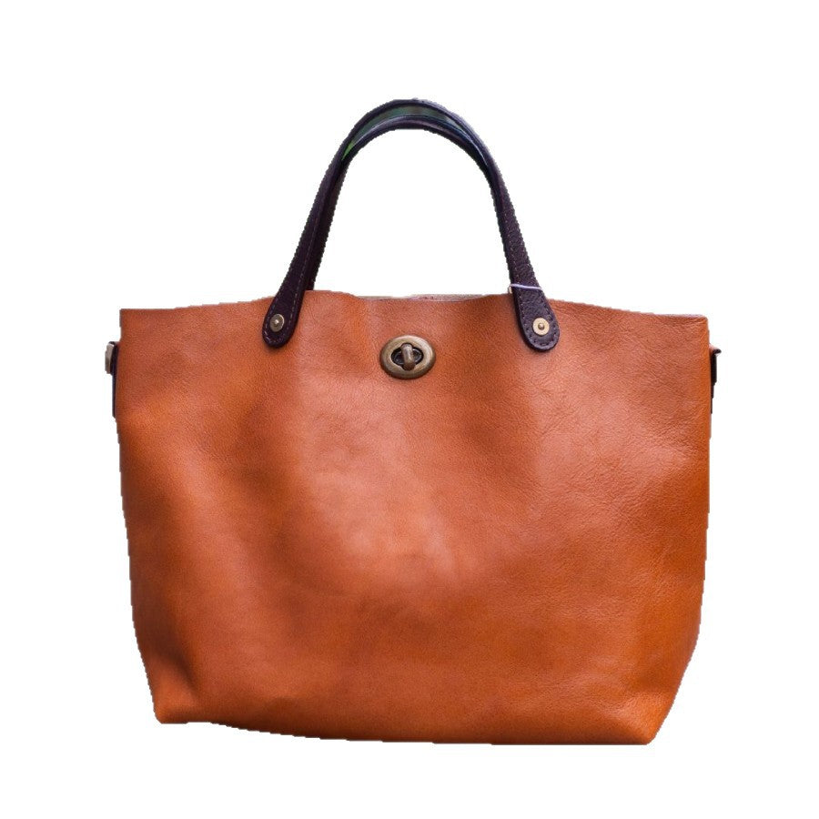 Sac à main en cuir de vache à grains entiers, tanné à l'arbre