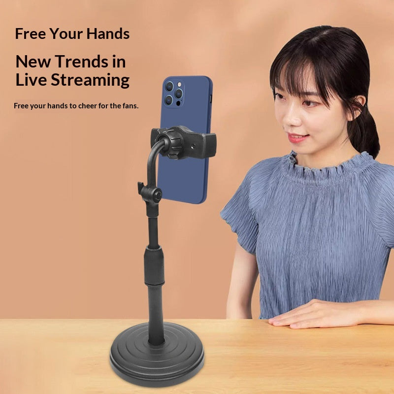 Support de téléphone de bureau avec hauteur réglable et base circulaire rétractable