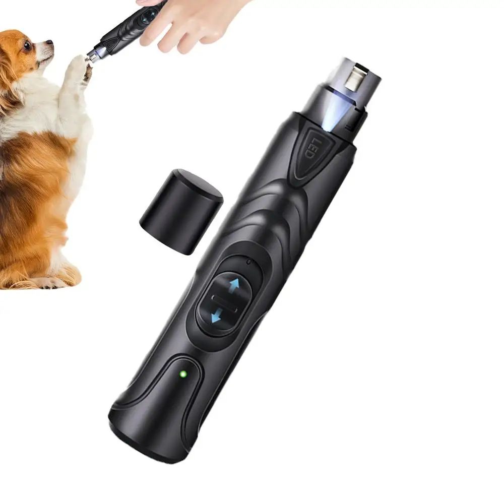 Clippers à ongles de chien éclairé 2-Speed Rechargeable Dog Grinder Paws Painless Grooming & S