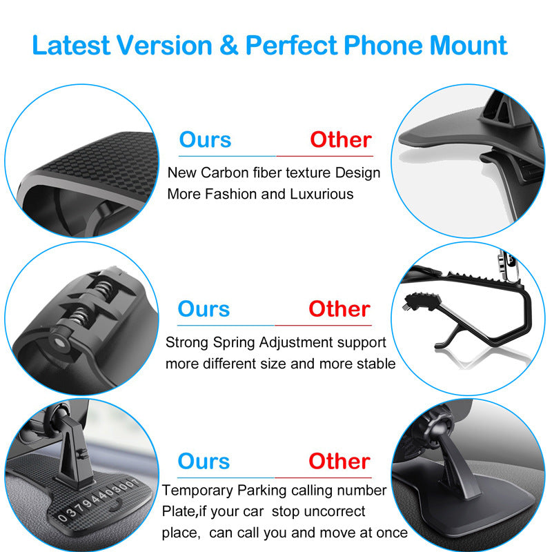 Support de téléphone de voiture Snap-on Dashboard Car Clip