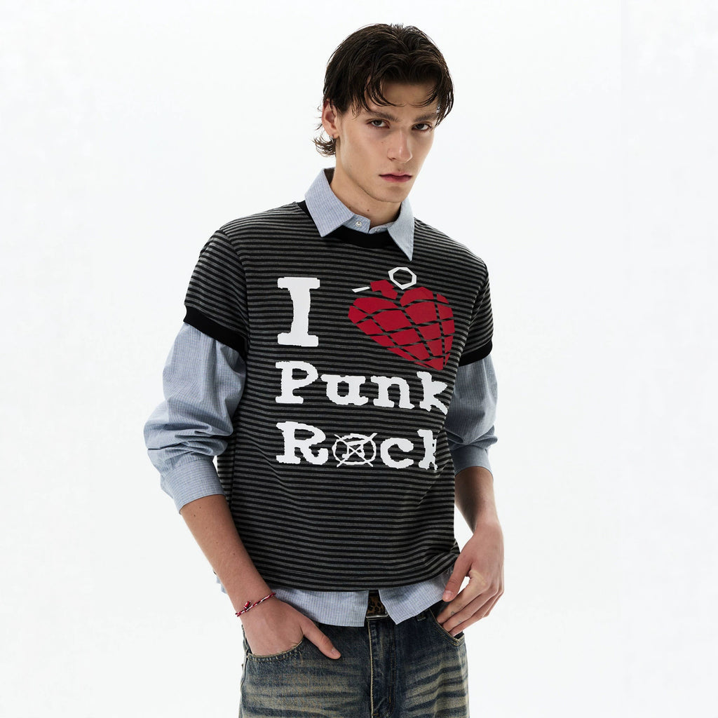 T-shirt rayé rétro pour hommes et femmes