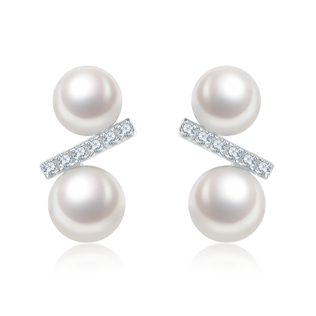 S925 Argent Sterling Boucles d'oreilles en perles d'eau douce naturelles pour femmes
