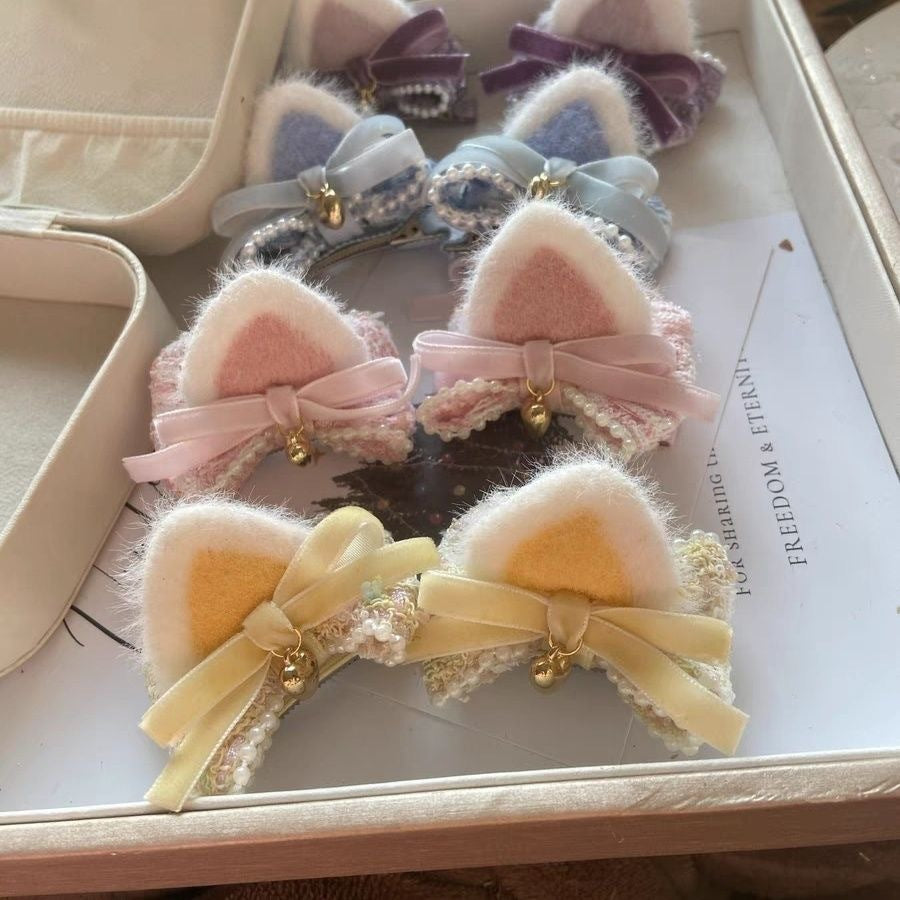 Clip mignon pour les cheveux de l'arc de chat