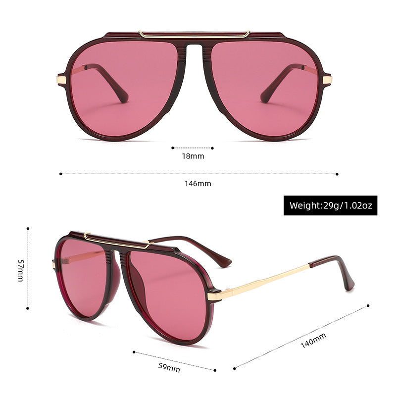 3654 Métal Double-Bridge Aviator Lunettes de soleil Commerce électronique Commerce extérieur Amazon Mode Uv400