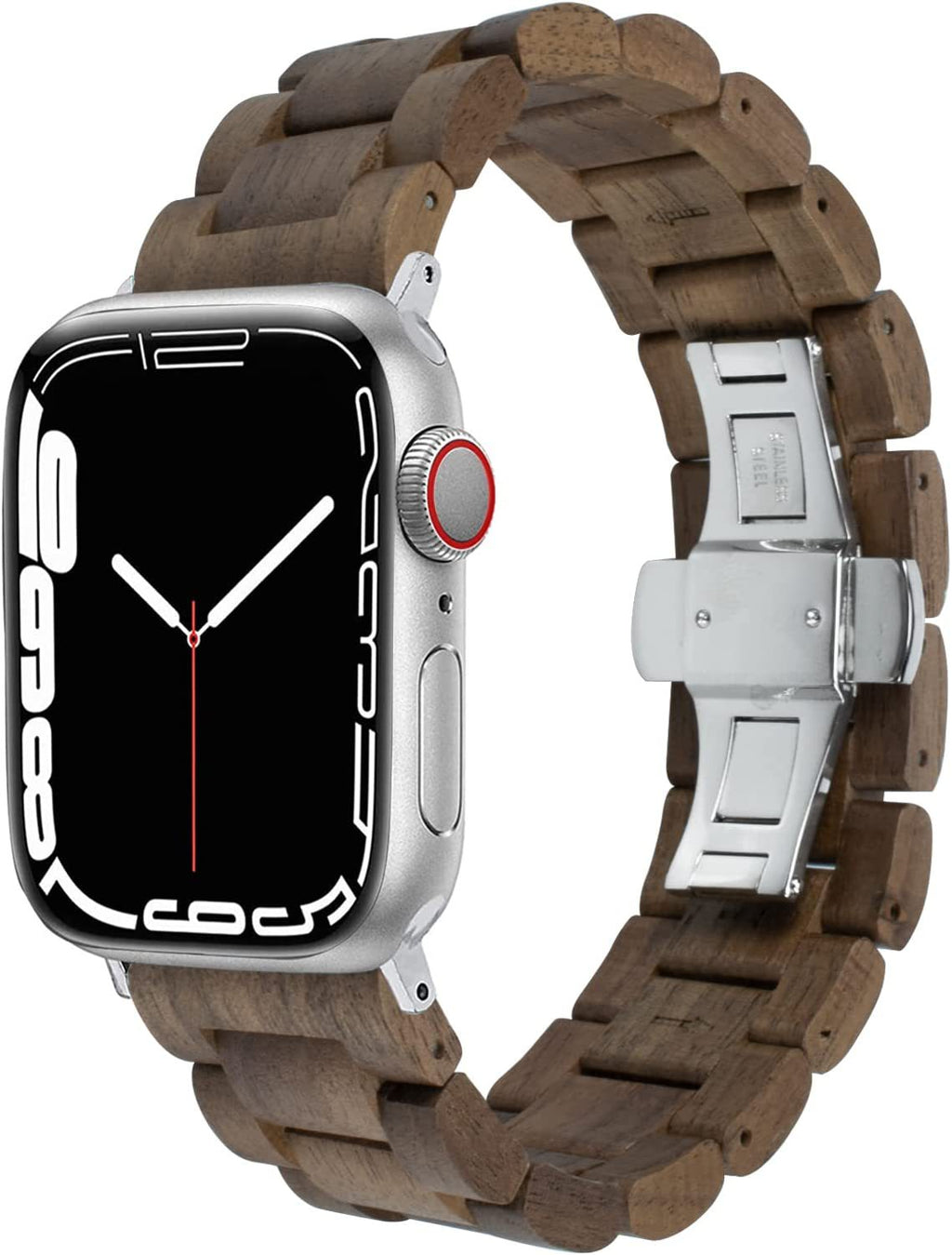 Bracelet de montre en bois massif à papillon