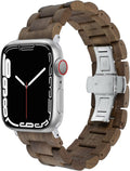 Bracelet de montre en bois massif à papillon