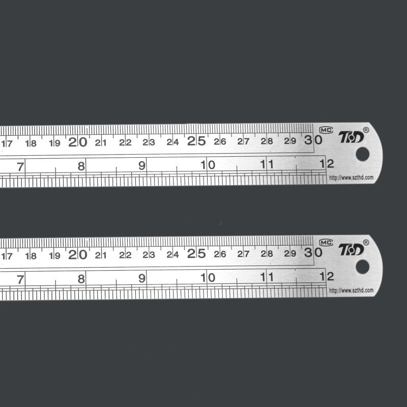 British Straight Steel Ruler 15 20 30 50cm Acier inoxydable Ruler Straight Steel Ruler