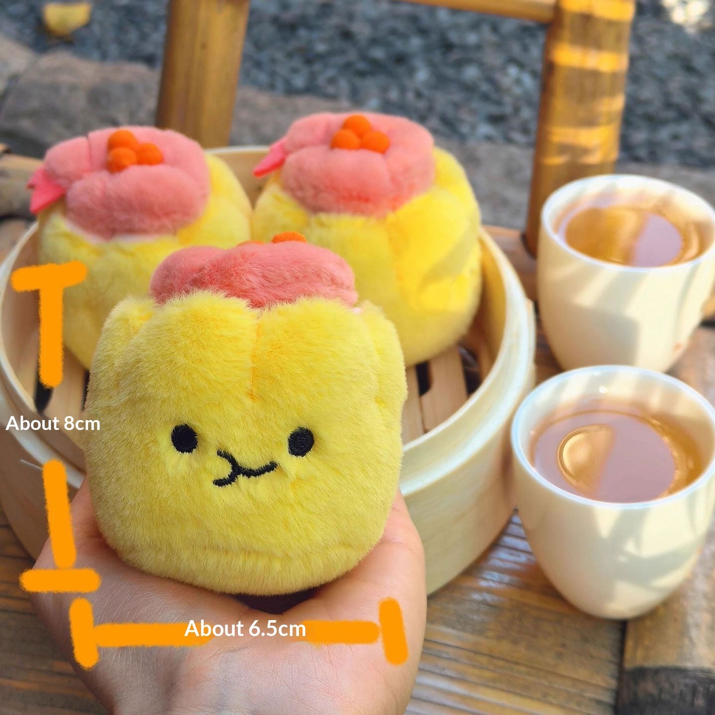 Cute Guangdong Dim Sum Plush Jouet Barbecue Pork Bun