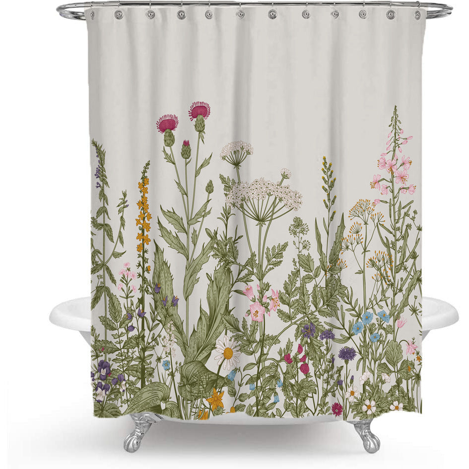 Couleur Floral plante douche rideau salle de bain rideau polyester