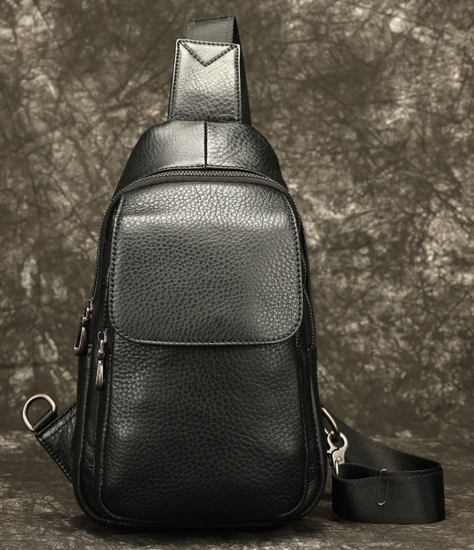 Sac de poitrine en cuir pour hommes