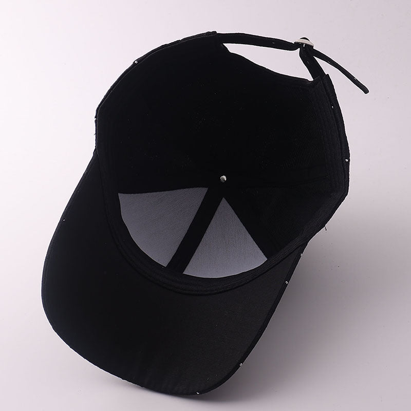 Style coréen Soft Style Bow Tie Strass Casquette de baseball avec des plis texturés et Breathabl