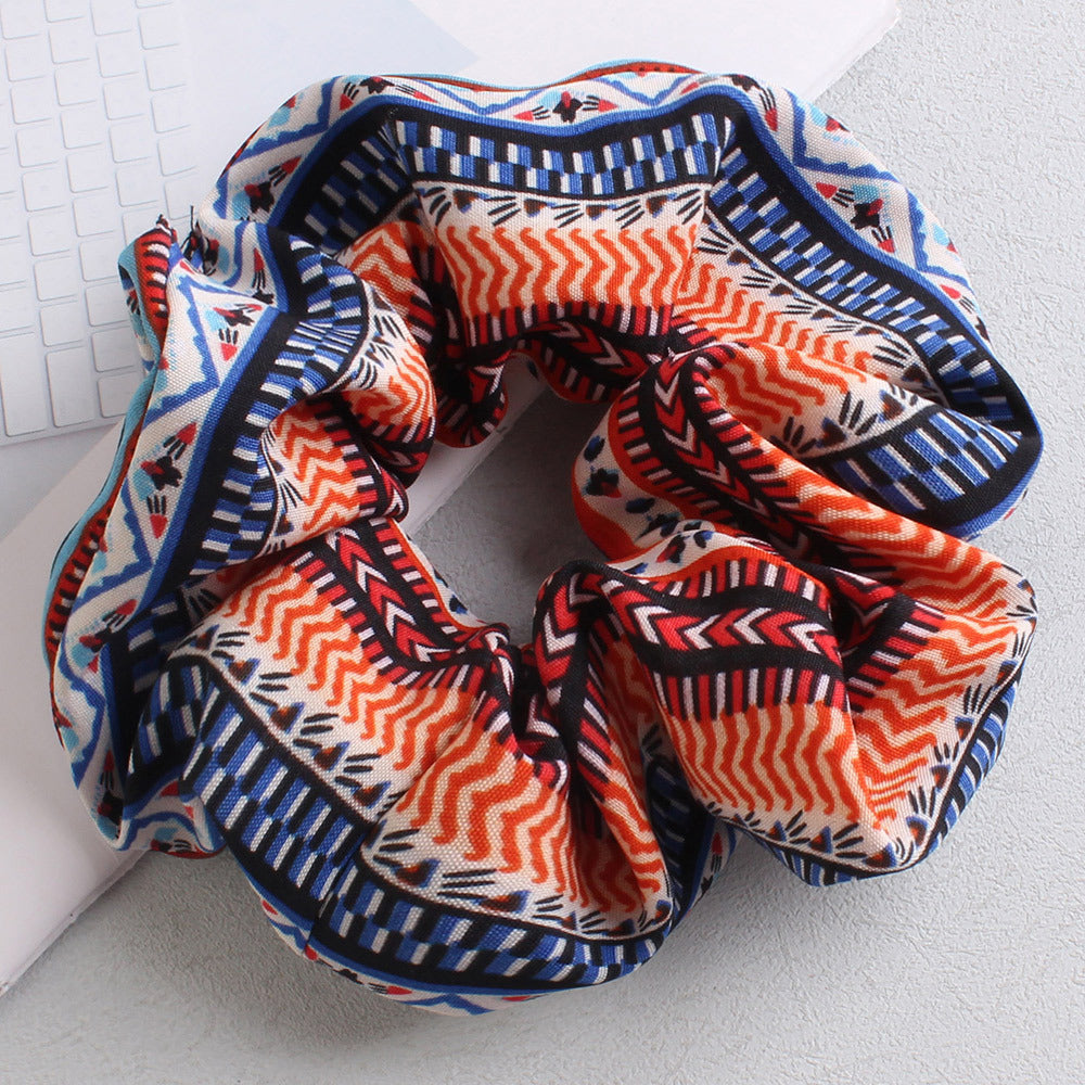 Retro Imprimé Grande Attache intestinale pour les femmes Hautement élastique Grande queue intestinale