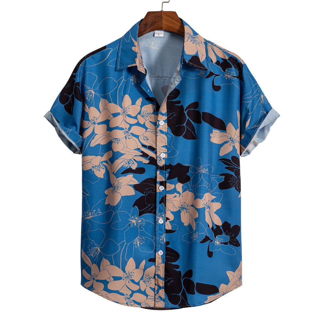 Chemise homme manches courtes Impression numérique 3D Hawaiian Trendy Cardigan Shirt