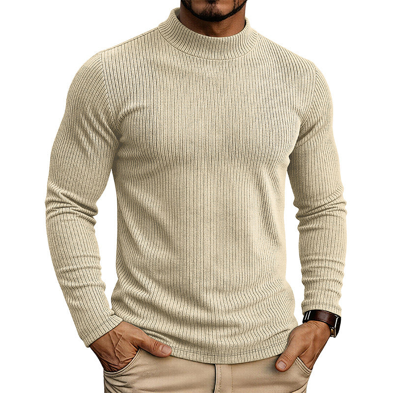 Chandails à manches longues en col mandarin pour hommes