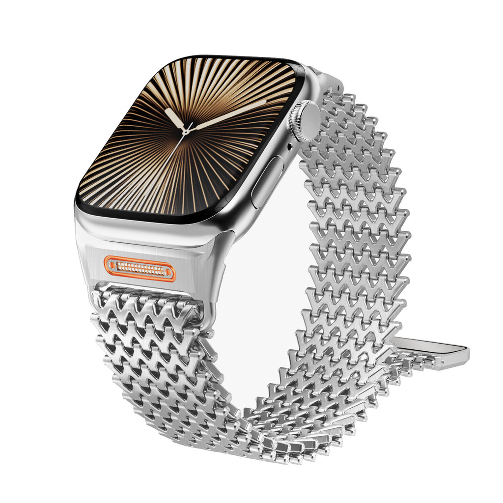 Bracelet milanais avec fermoir magnétique métallique en forme de W à l'échelle Dragon